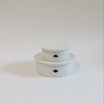 Korean Baekja Porcelain Plates, Cloud-shaped Details, 2 Sizes