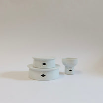 Korean Baekja Porcelain Plates, Cloud-shaped Details, 2 Sizes