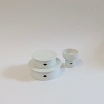 Korean Baekja Porcelain Plates, Cloud-shaped Details, 2 Sizes