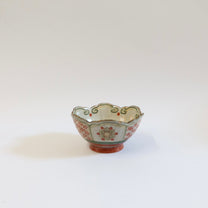 Japanese Hand-Painted Floral Ceramic Rinka Bowl, L