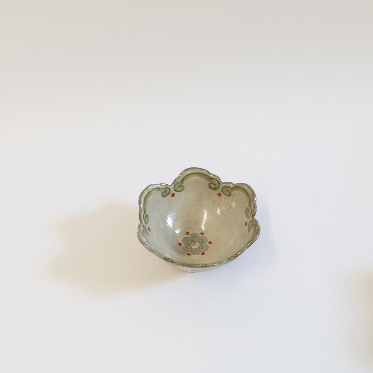 Japanese Hand-Painted Floral Ceramic Rinka Bowl, S