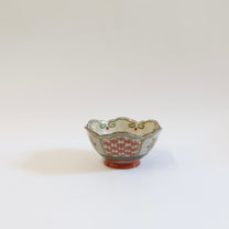 Japanese Hand-Painted Floral Ceramic Rinka Bowl, L