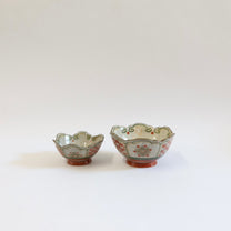 Japanese Hand-Painted Floral Ceramic Rinka Bowl, S
