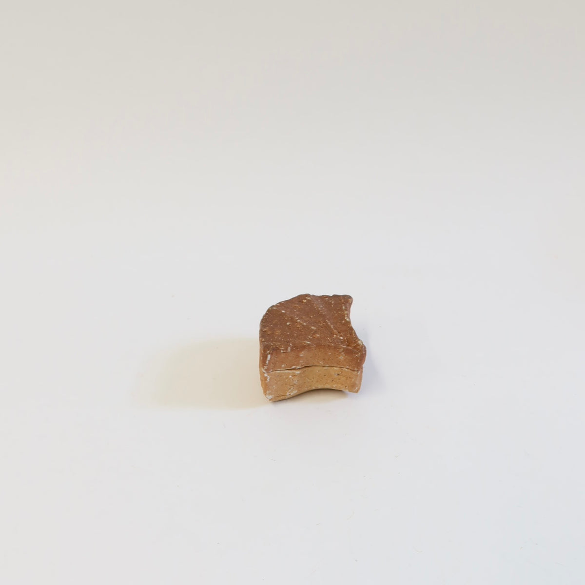 Japanese Wood-fired Shigaraki Natural-Ash-Glazed Kōgō/Incense Case, Gingko Leaf Motif