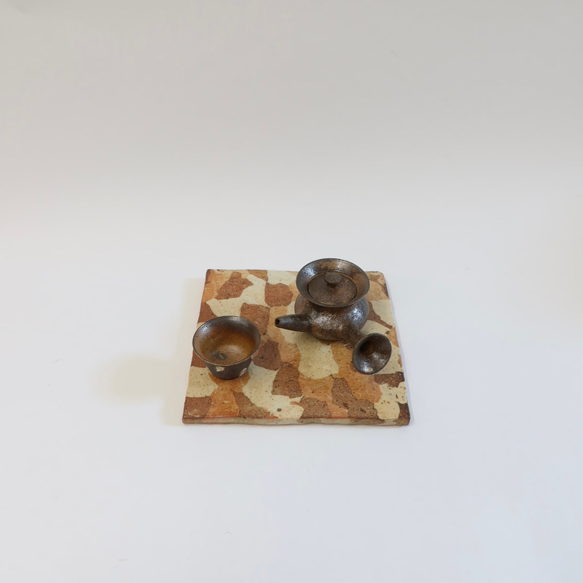 Korean Wood-fired Stoneware Mosaic Tray
