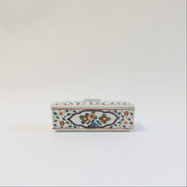 Japanese Porcelain Butter Crock with Floral Motif