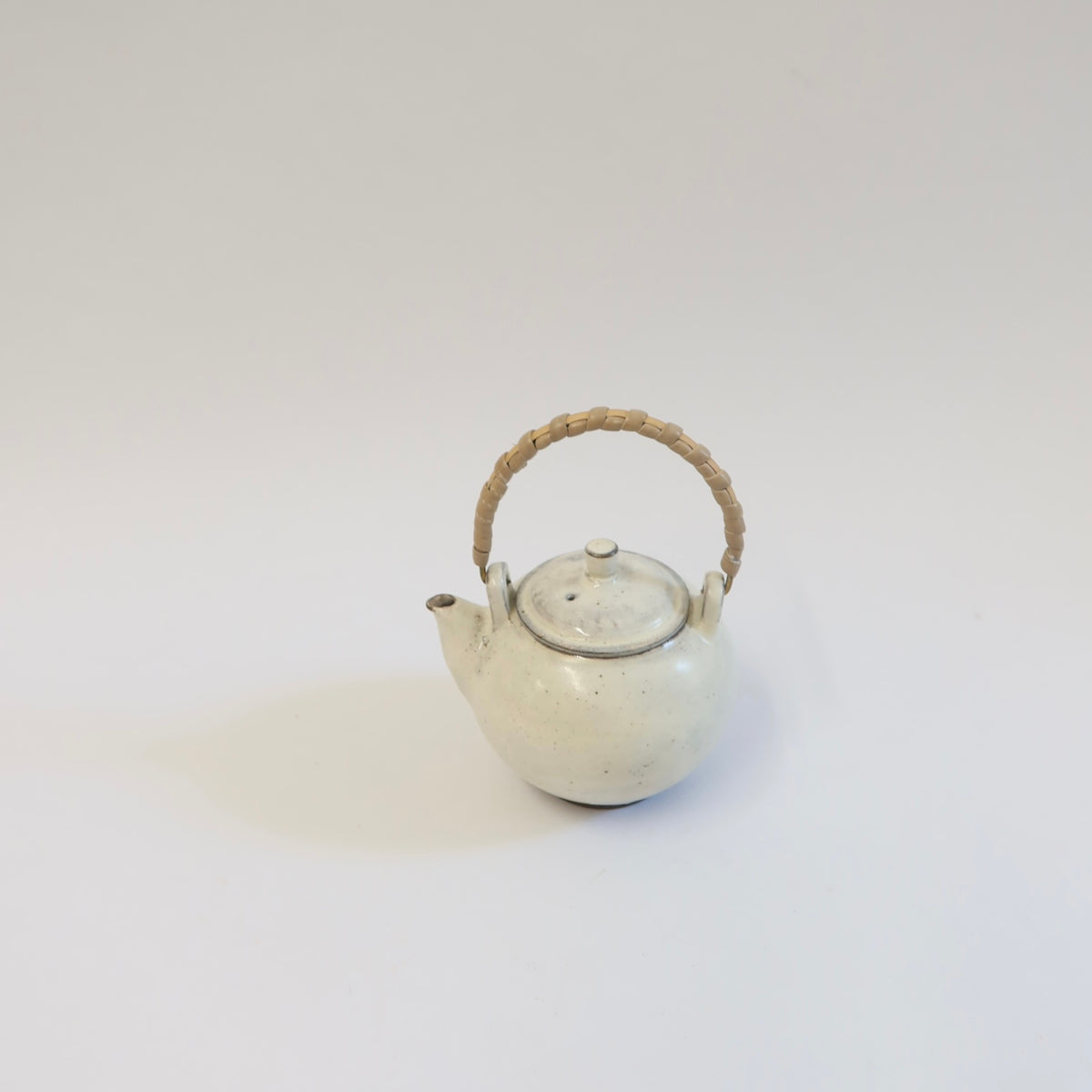 Korean Buncheong Teapot with Bamboo Handle