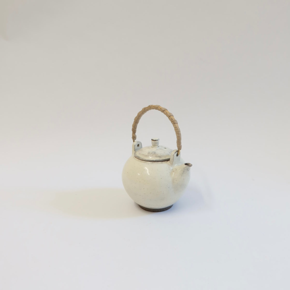 Korean Buncheong Teapot with Bamboo Handle