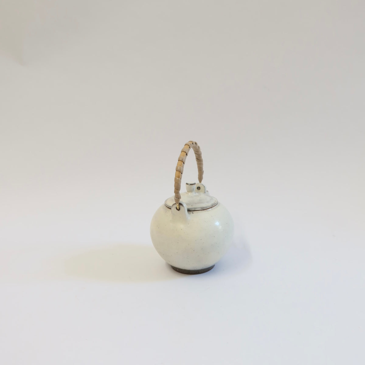 Korean Buncheong Teapot with Bamboo Handle