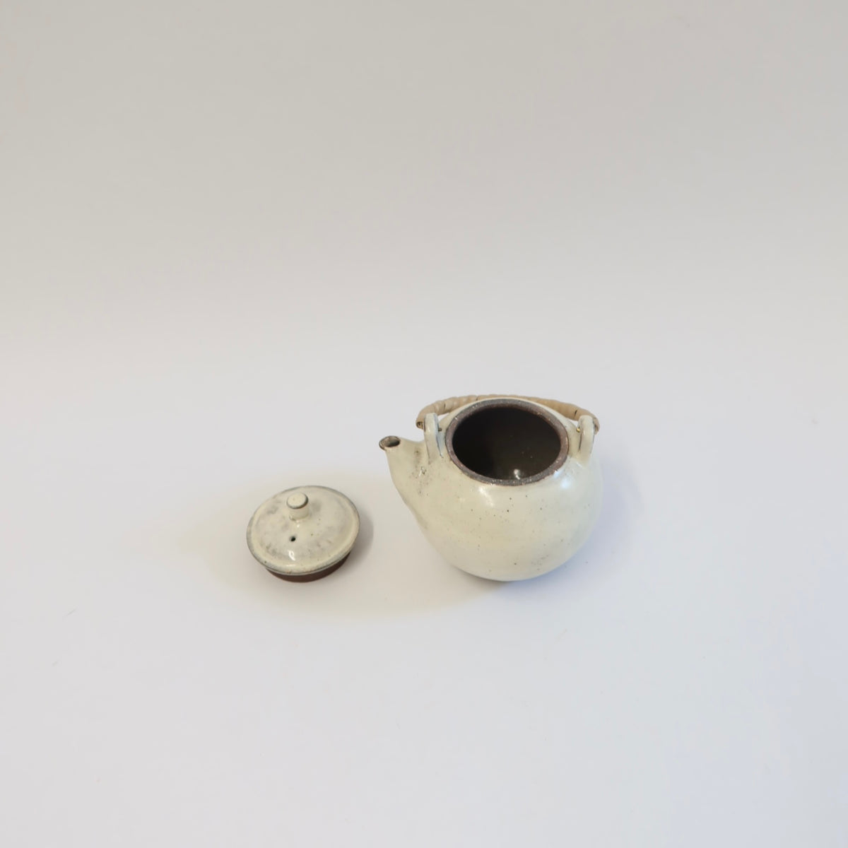Korean Buncheong Teapot with Bamboo Handle