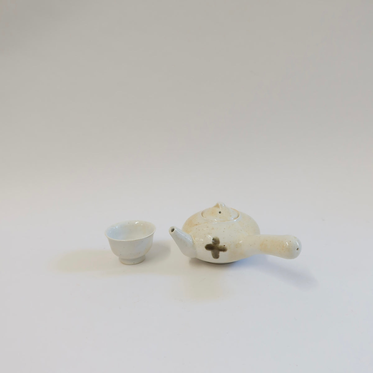 Korean Wood-Fired Baekja Teapot with Bird Motif
