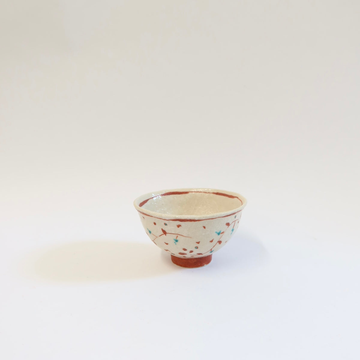Japanese Hana Akae Hand-painted Floral Bowl