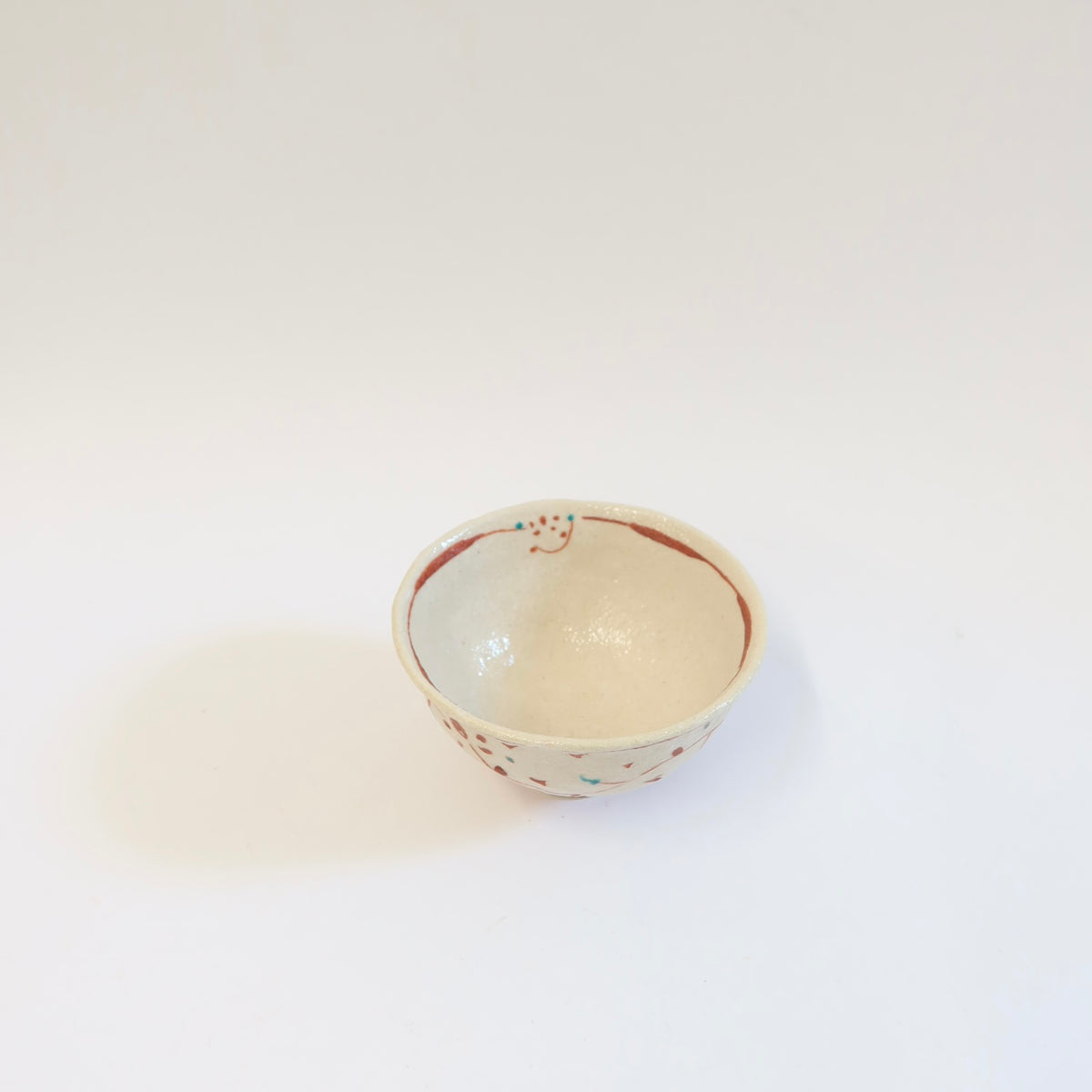 Japanese Hana Akae Hand-painted Floral Bowl