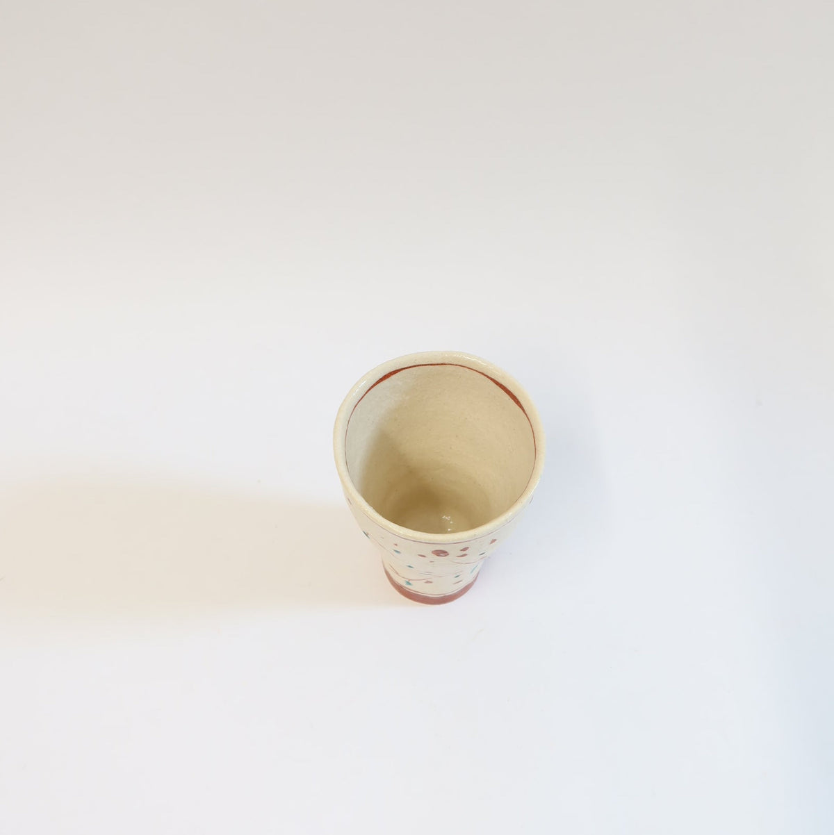 Japanese Hana Akae Hand-Painted Floral Cup