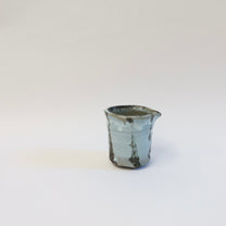 Japanese  Iron-Painted Ash Glazed Katakuchi &amp; Guinomi