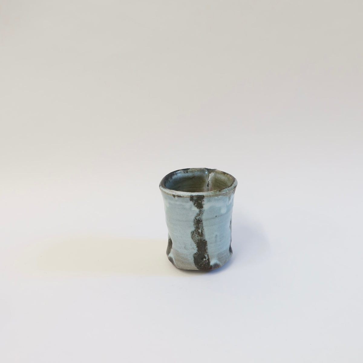 Japanese  Iron-Painted Ash Glazed Katakuchi &amp; Guinomi