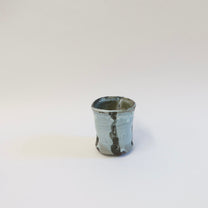 Japanese  Iron-Painted Ash Glazed Katakuchi &amp; Guinomi