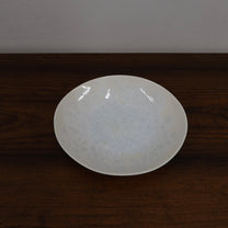 Japanese White Crystalline Glaze Shallow Bowl
