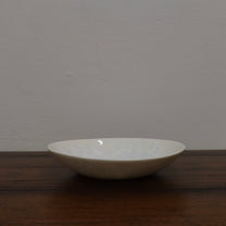 Japanese White Crystalline Glaze Shallow Bowl