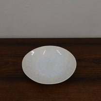 Japanese White Crystalline Glaze Shallow Bowl