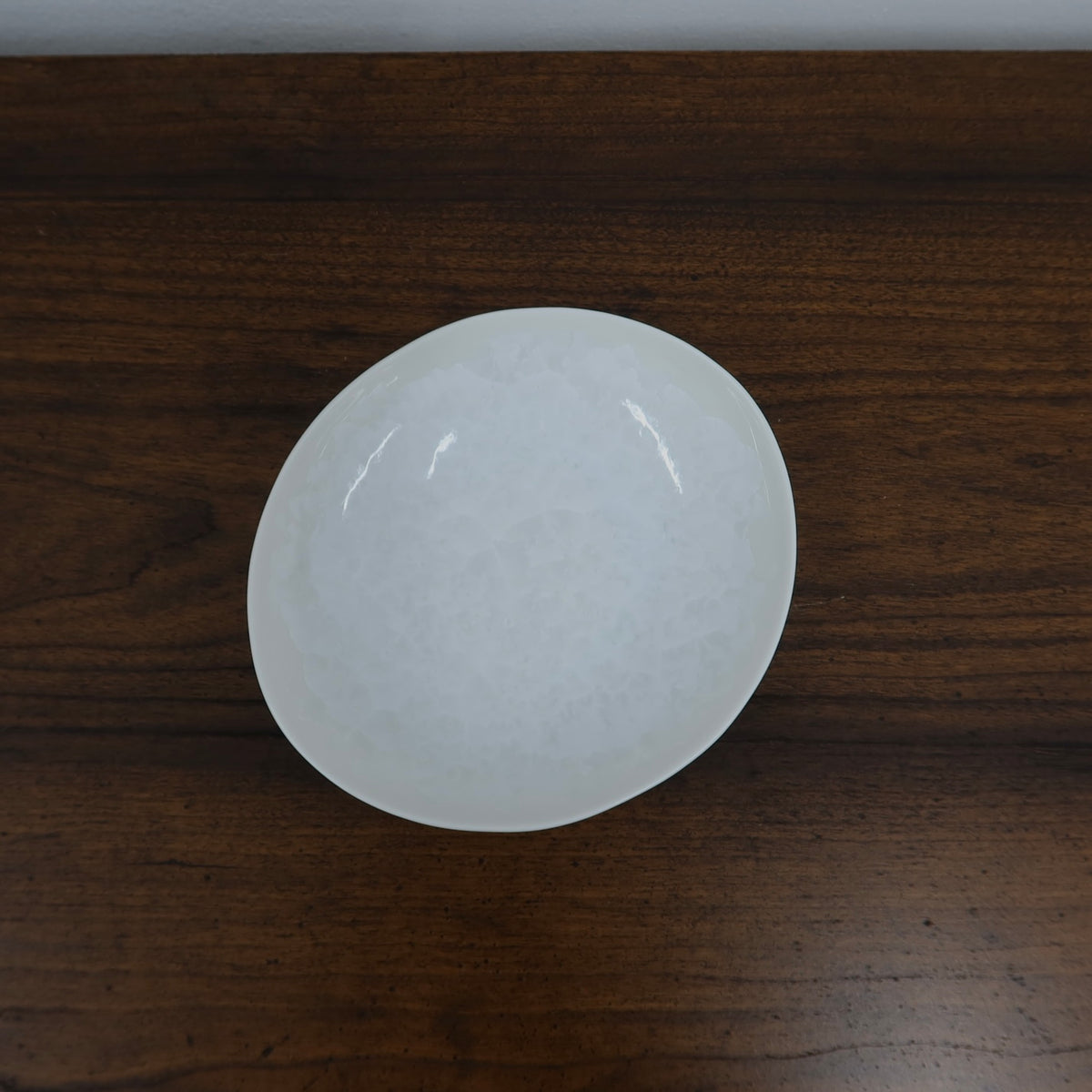 Japanese White Crystalline Glaze Shallow Bowl, M