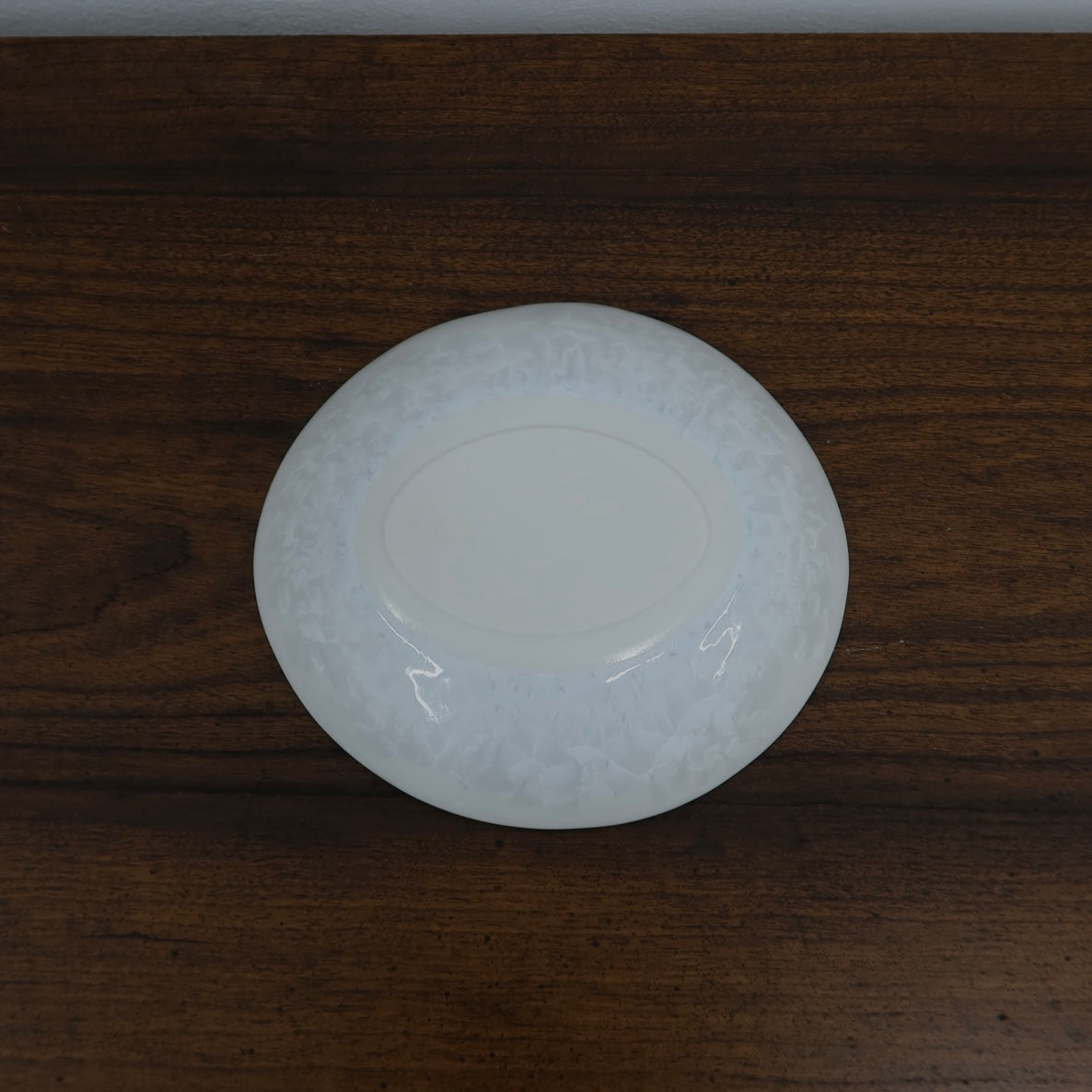 Japanese White Crystalline Glaze Shallow Bowl, M