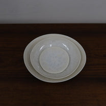 Japanese White Crystalline Glaze Shallow Bowl, M