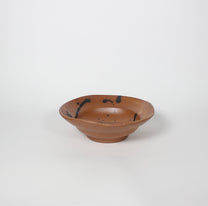 Japanese Ceramic Splatter Bowl, Mustard