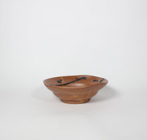 Japanese Ceramic Splatter Bowl, Mustard