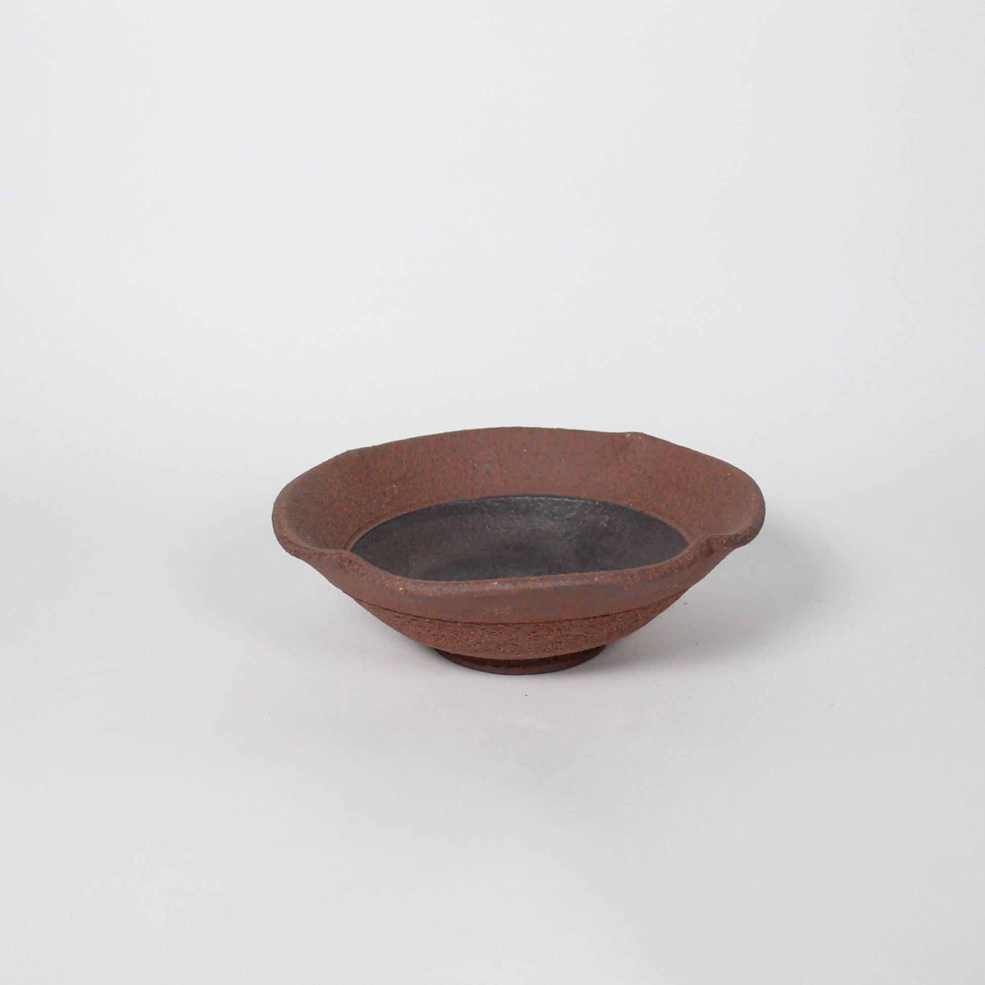 Japanese Ceramic Plate, Rustic Brown
