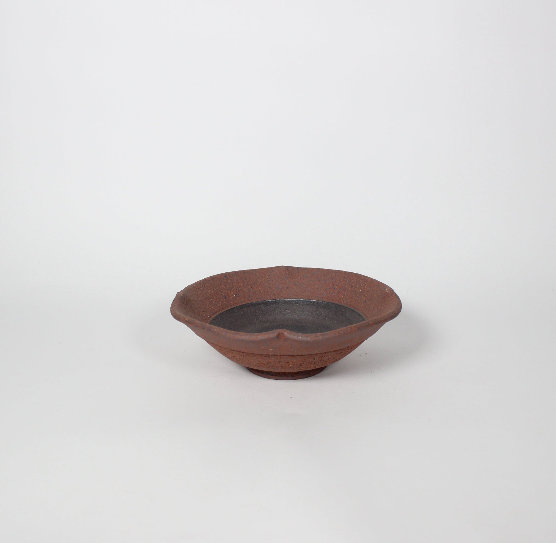 Japanese Ceramic Plate, Rustic Brown