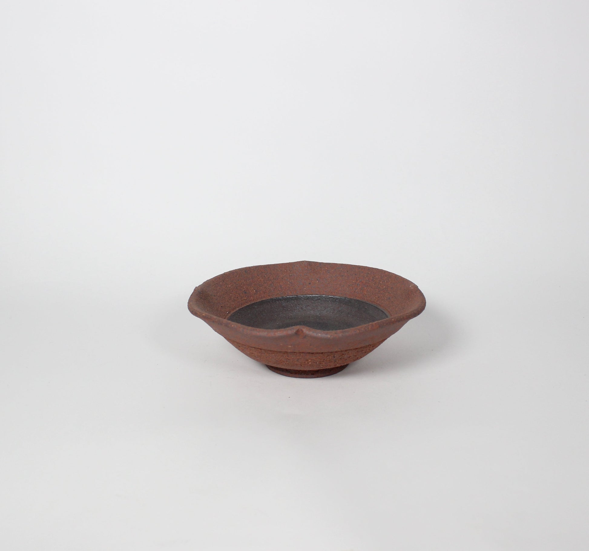 Japanese Ceramic Plate, Rustic Brown