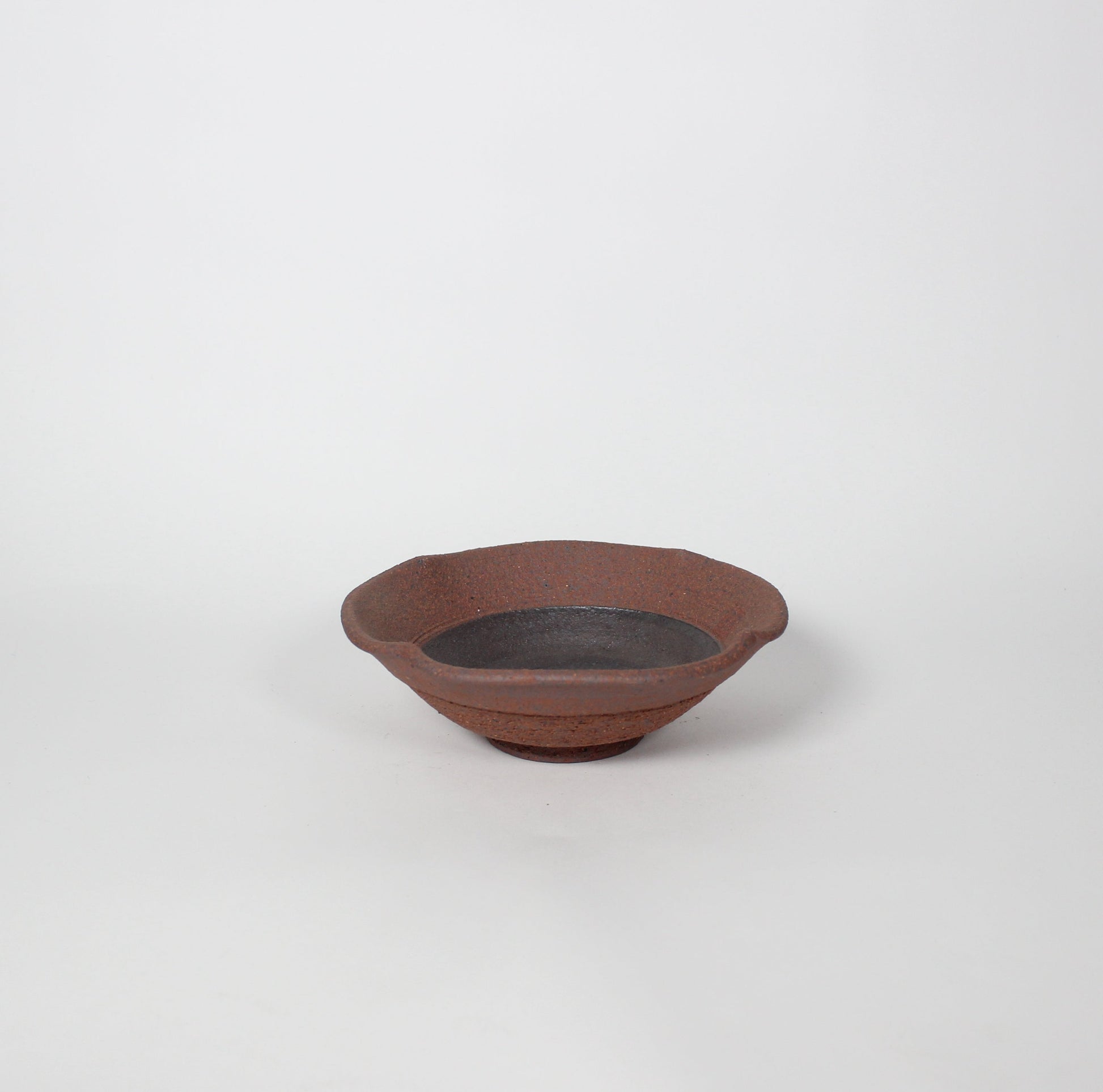 Japanese Ceramic Plate, Rustic Brown