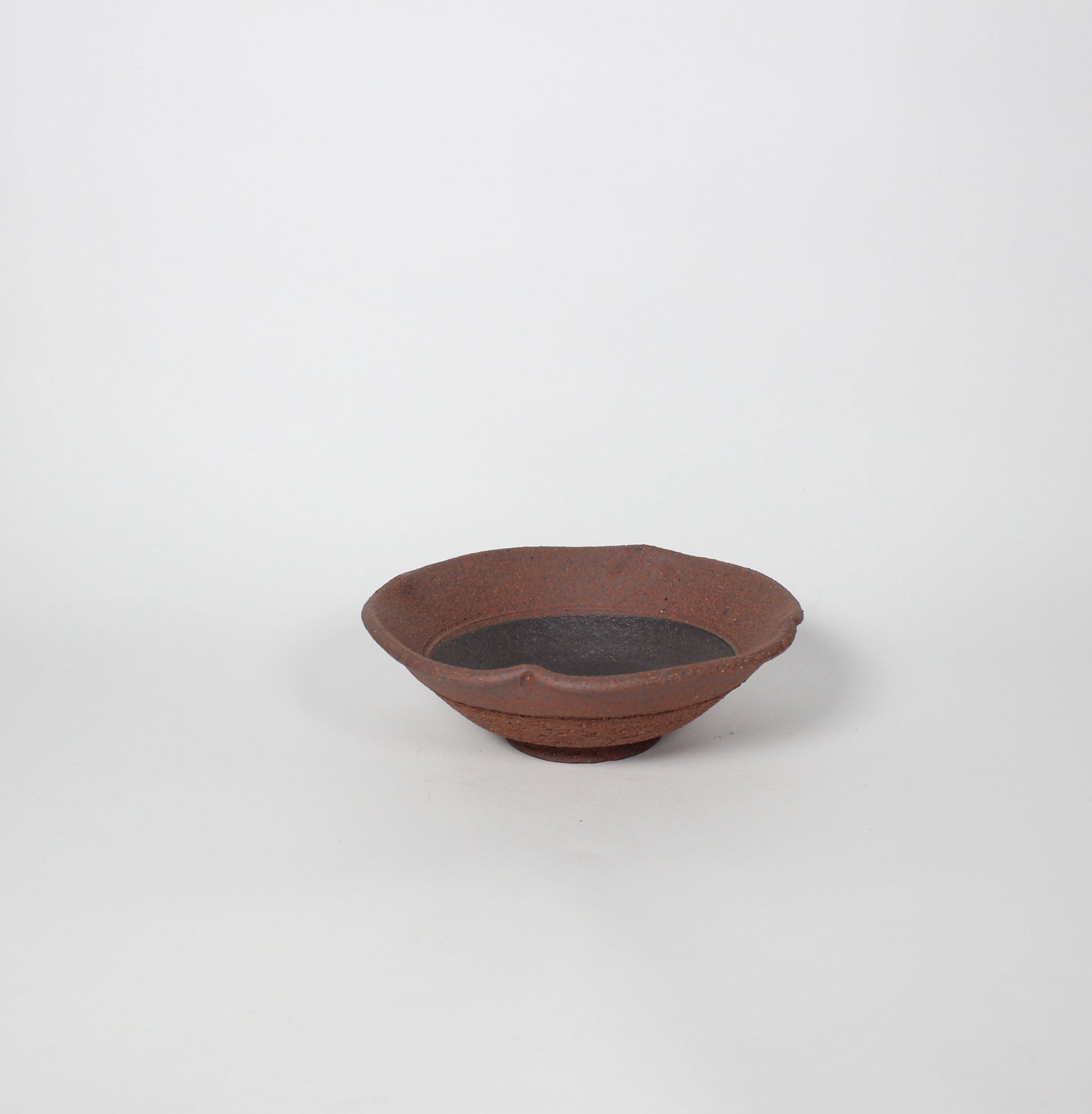 Japanese Ceramic Plate, Rustic Brown
