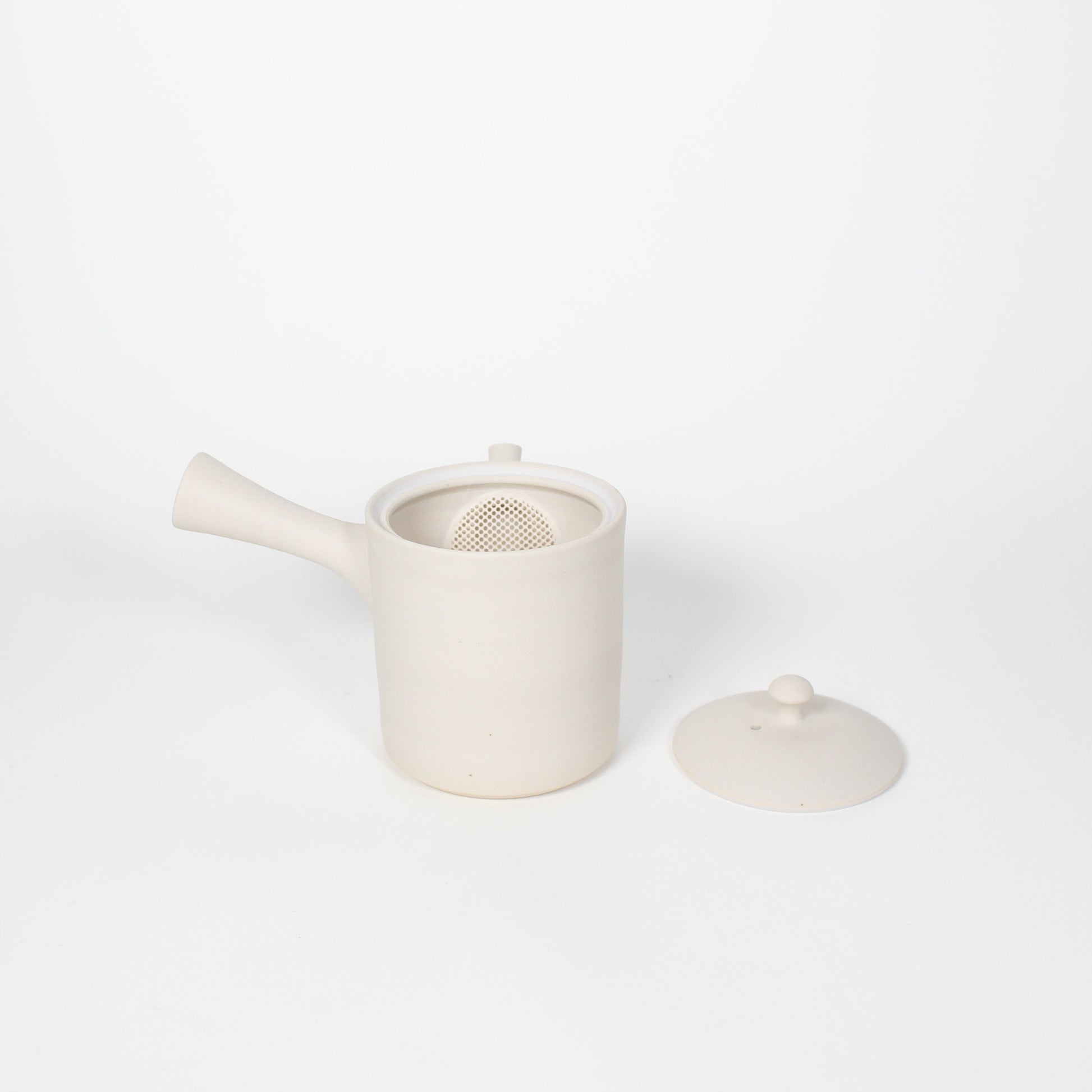 Japanese Tokoname Ceramic Kyusu Tea Pot II, Ivory