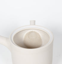 Japanese Tokoname Ceramic Kyusu Tea Pot II, Ivory