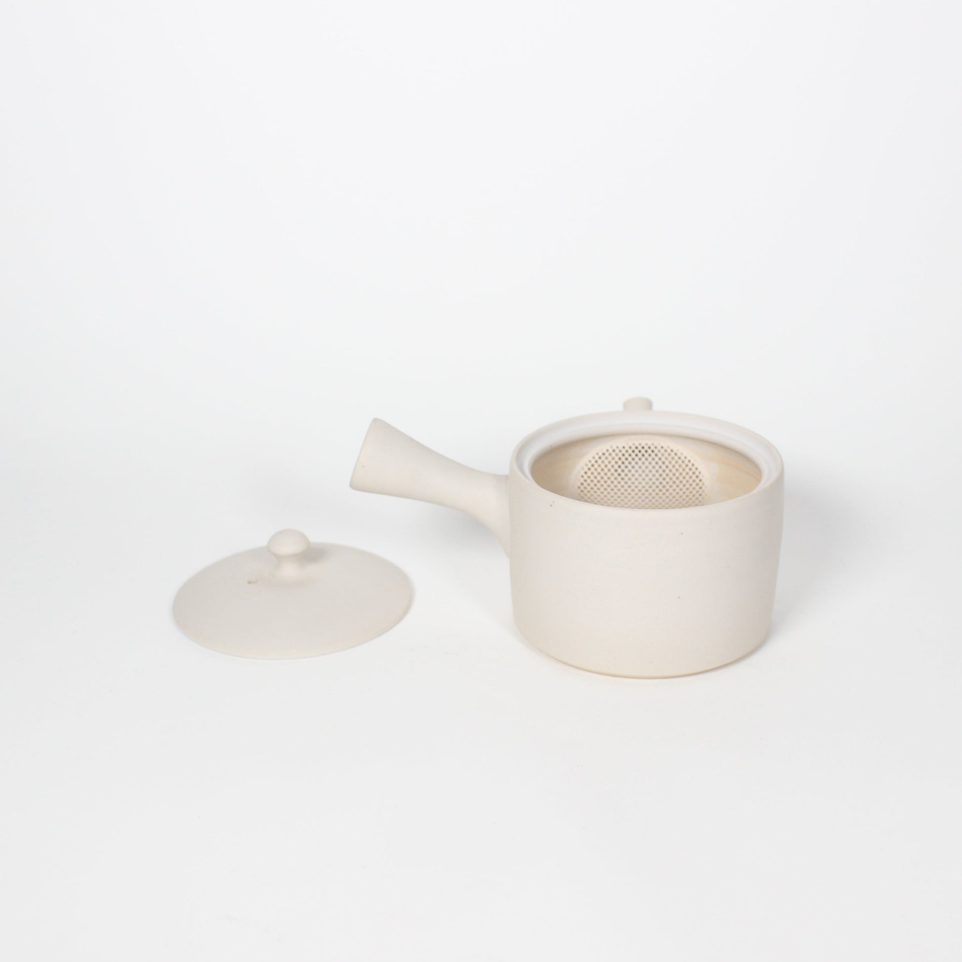 Japanese Tokoname Ceramic Kyusu Tea Pot I, Ivory
