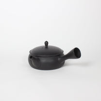 Japanese Tokoname Ceramic Kyusu Round Tea Pot, Black