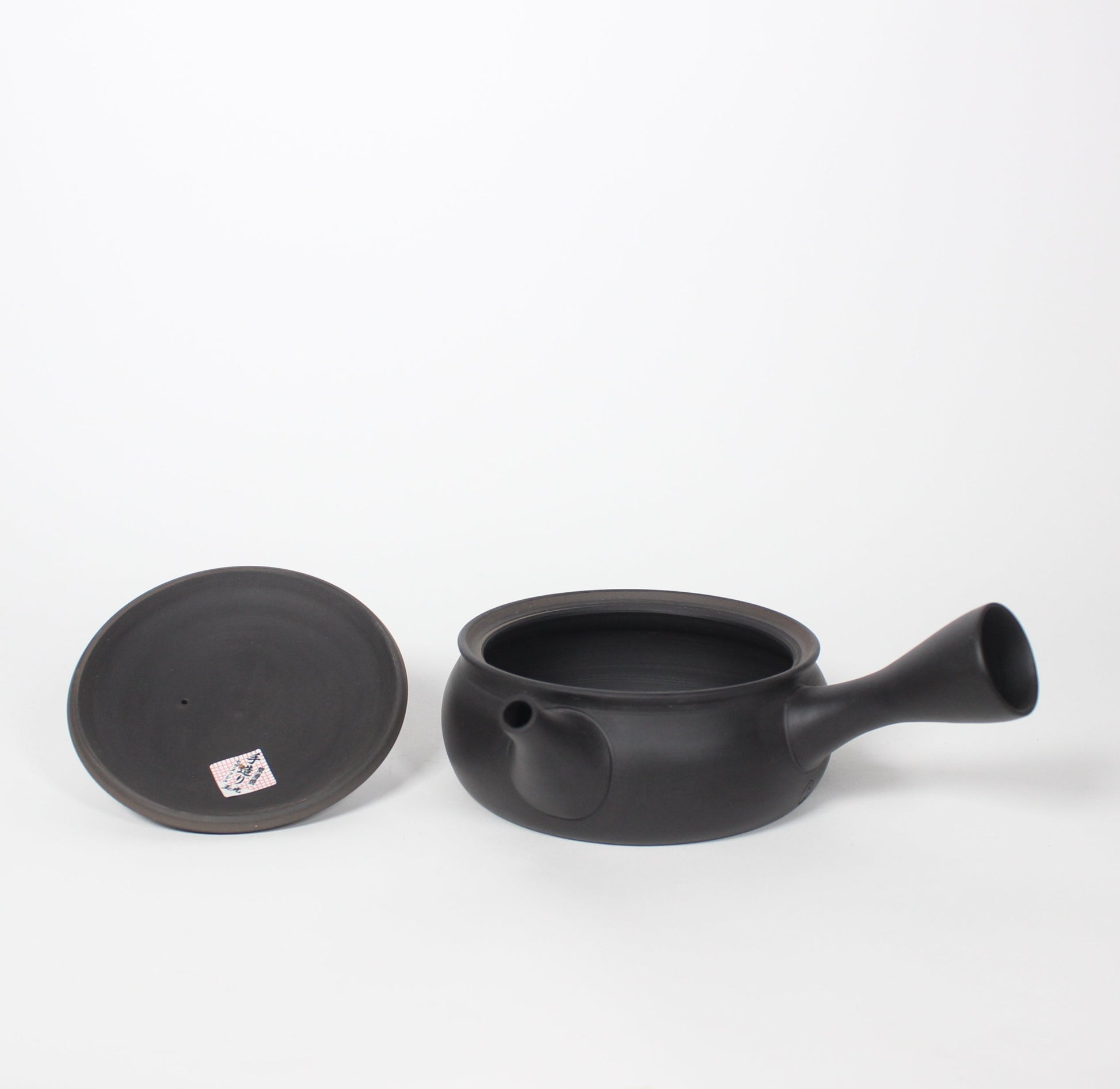 Japanese Tokoname Ceramic Kyusu Round Tea Pot, Black