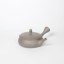 Japanese Tokoname Ceramic Kyusu Round Tea Pot, Beige