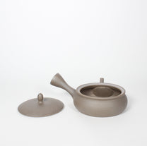 Japanese Tokoname Ceramic Kyusu Round Tea Pot, Beige