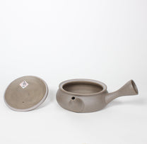 Japanese Tokoname Ceramic Kyusu Round Tea Pot, Beige