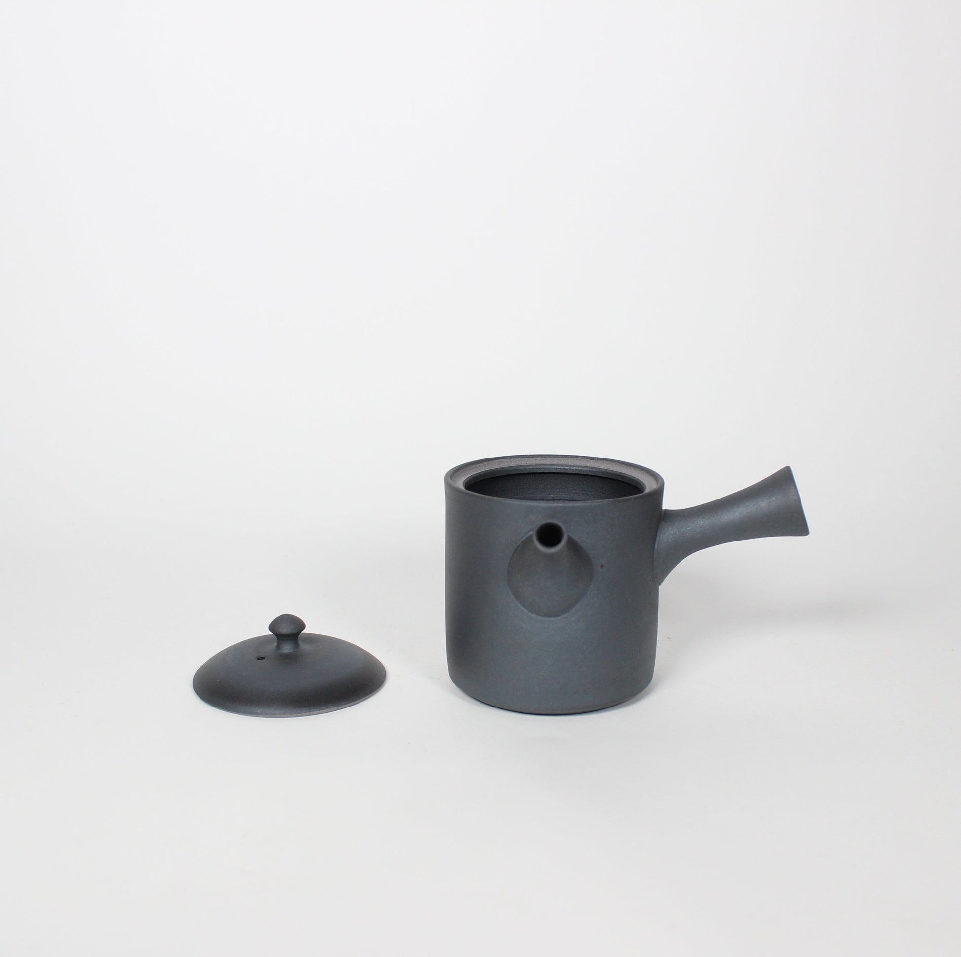 Japanese Tokoname Ceramic Kyusu Tea Pot II, Midnight/Black