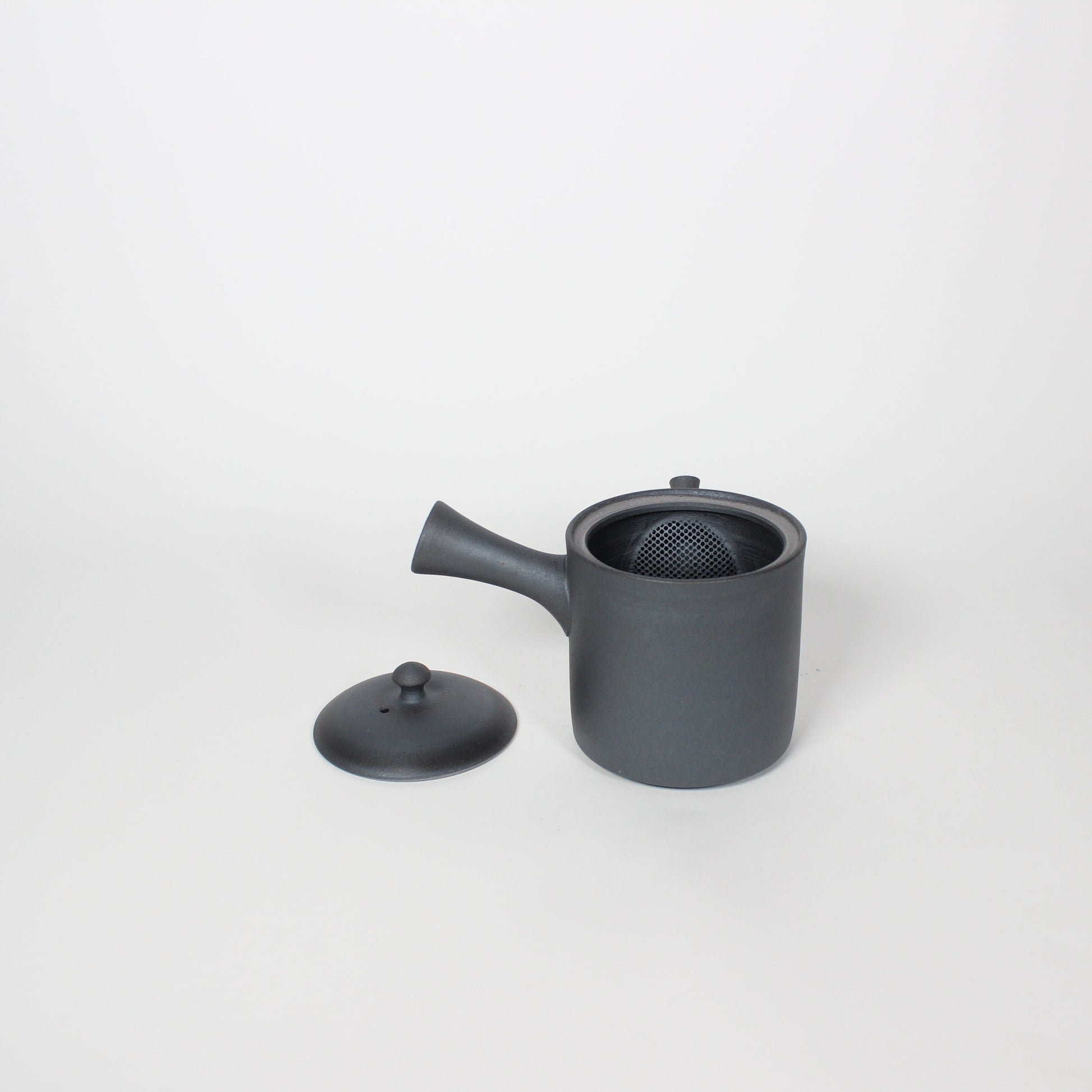 Japanese Tokoname Ceramic Kyusu Tea Pot II, Midnight/Black
