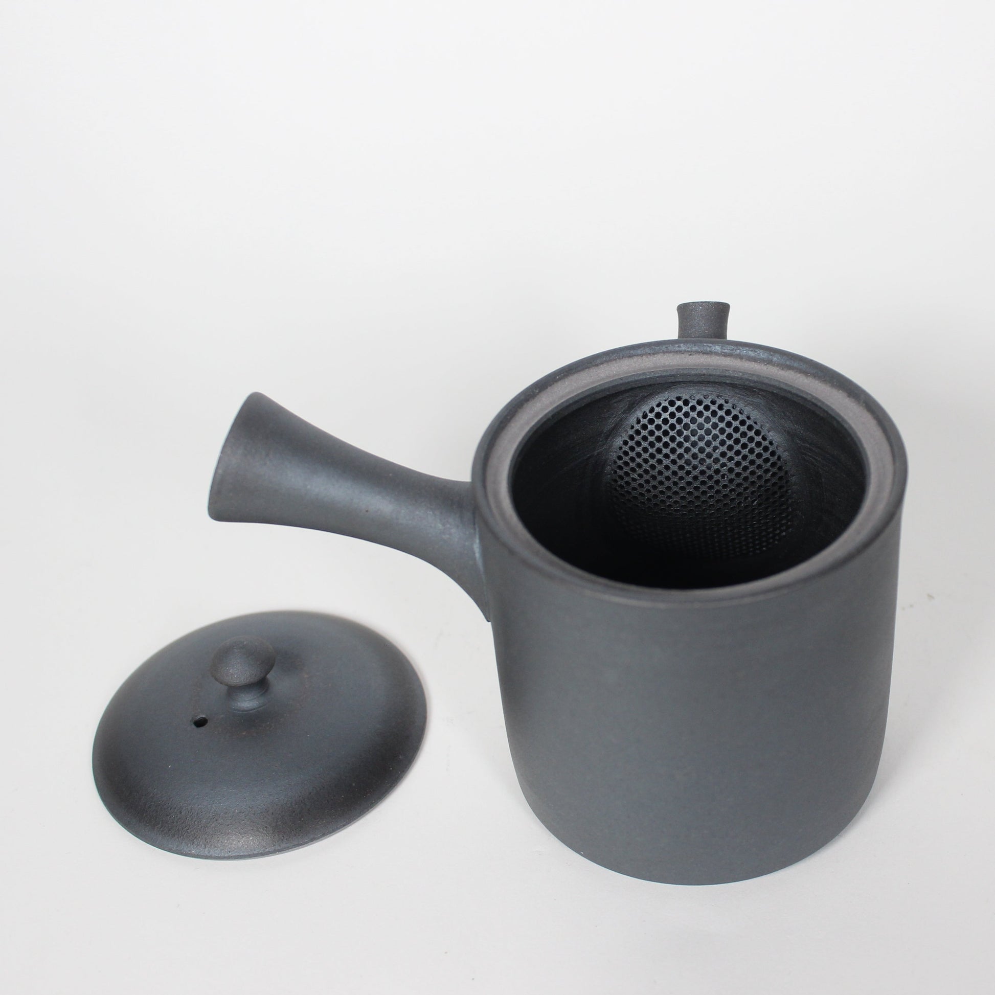 Japanese Tokoname Ceramic Kyusu Tea Pot II, Midnight/Black