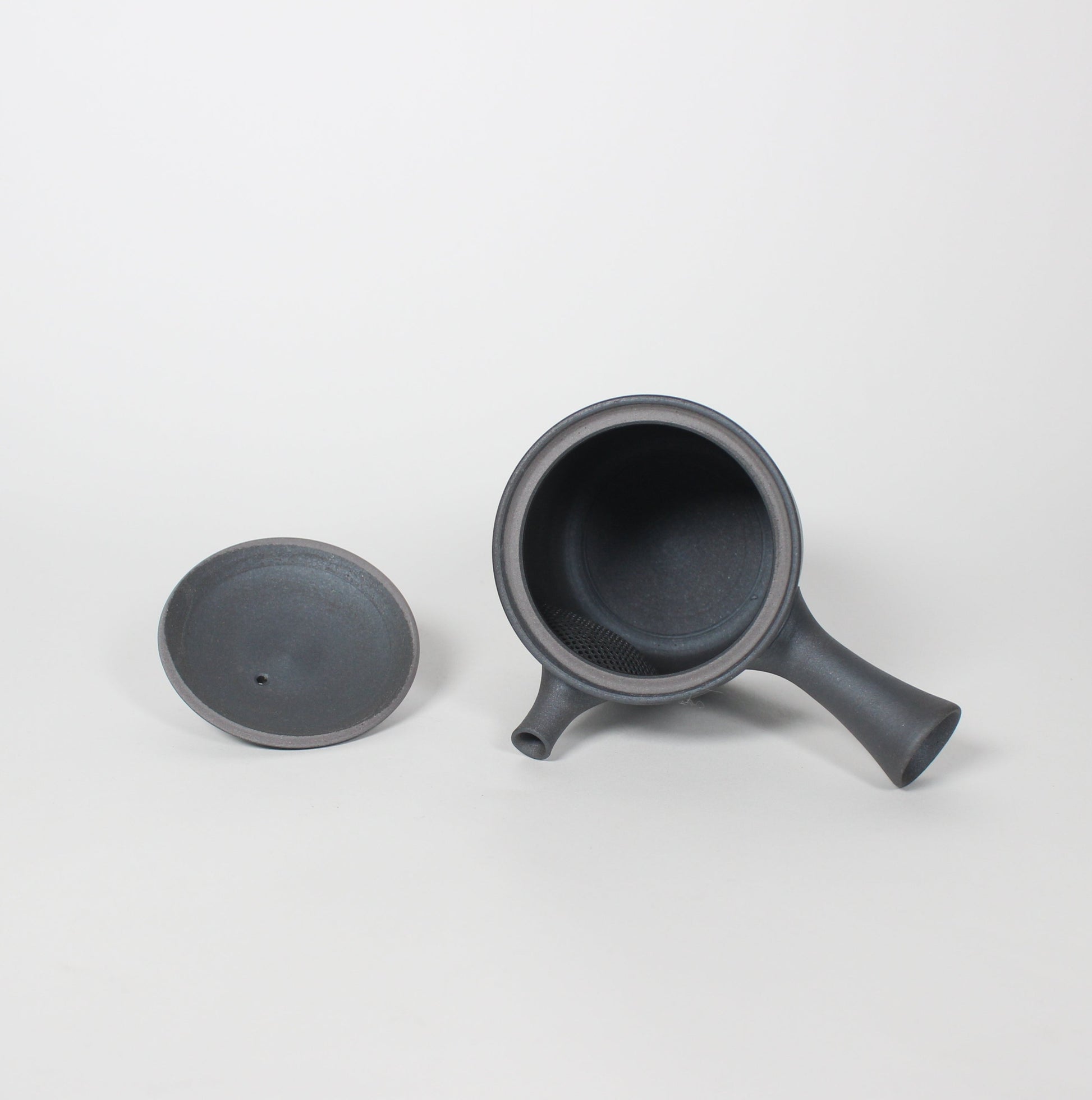 Japanese Tokoname Ceramic Kyusu Tea Pot II, Midnight/Black