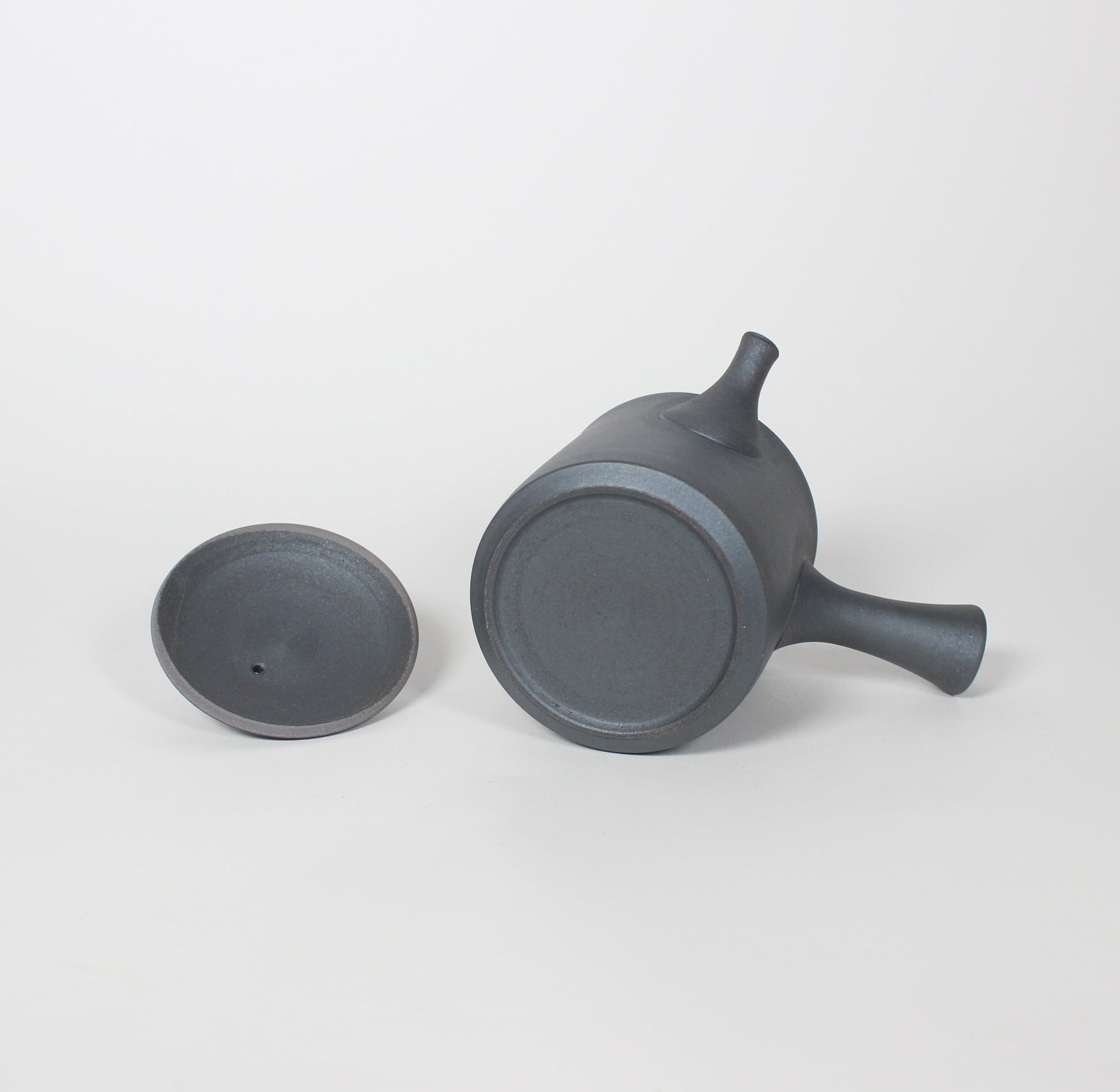 Japanese Tokoname Ceramic Kyusu Tea Pot II, Midnight/Black
