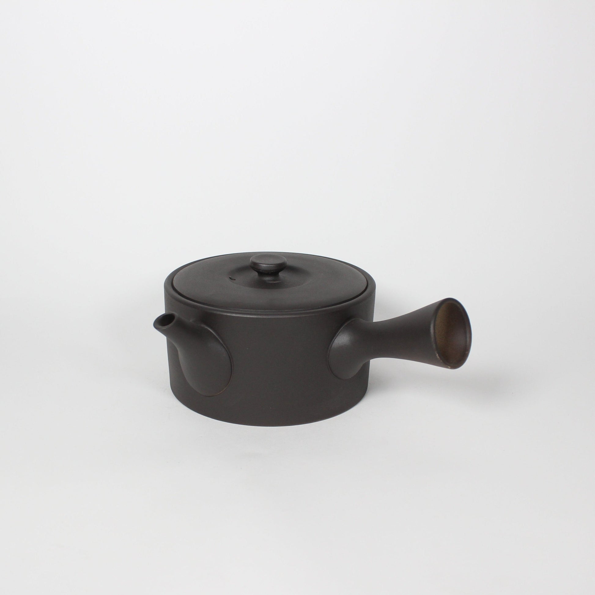 Japanese Tokoname Ceramic Kyusu Tea Pot, Dark Brown