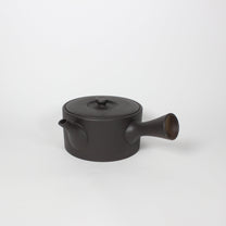 Japanese Tokoname Ceramic Kyusu Tea Pot, Dark Brown