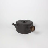 Japanese Tokoname Ceramic Kyusu Tea Pot, Dark Brown